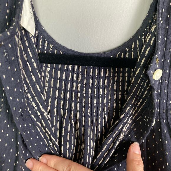 The Great top XS size 0 Polka Dot Crew Neck sleeveless cotton pintuck Shell - Picture 12 of 12